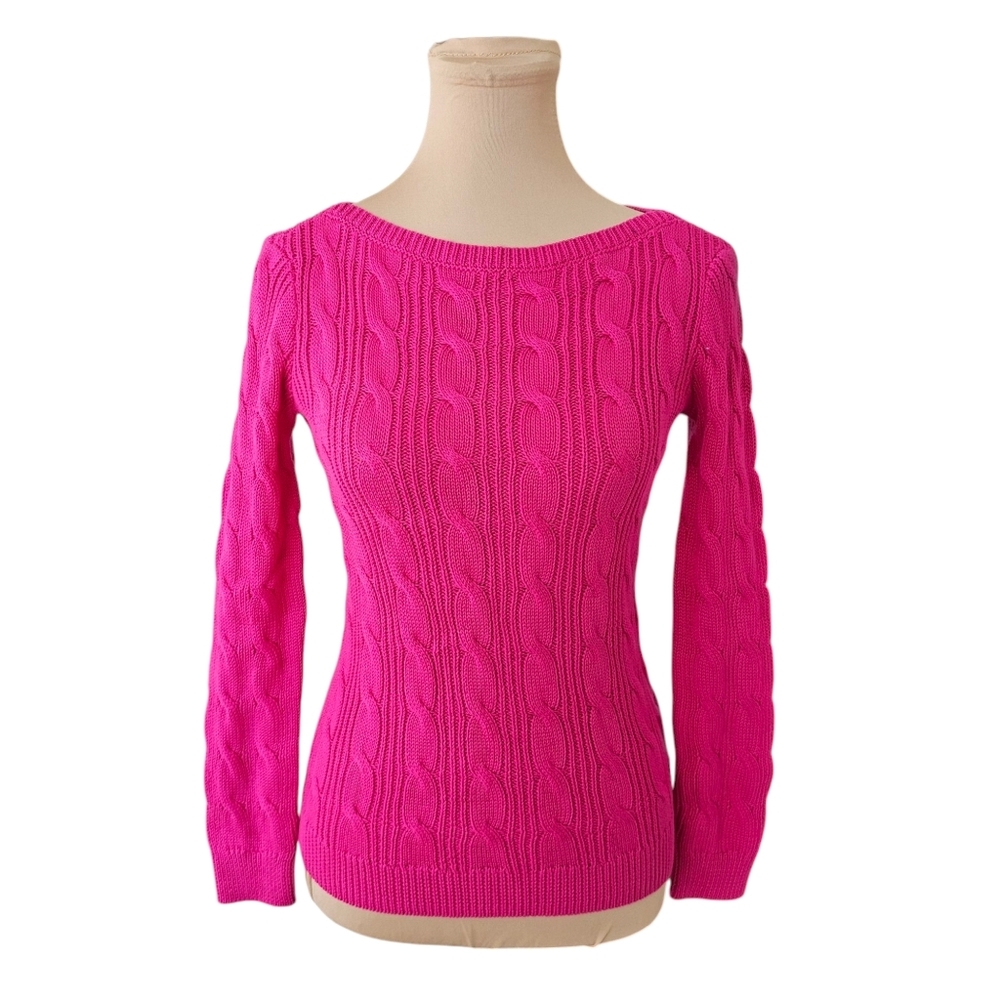Lauren Ralph Lauren Pink Cable Knit Sweater